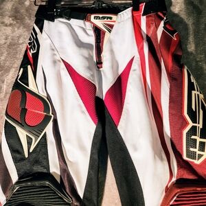 MSR/NXT Tucker Off Road MX Motorcross Pants • Red/Blk/White  • Men's Size : 26 .